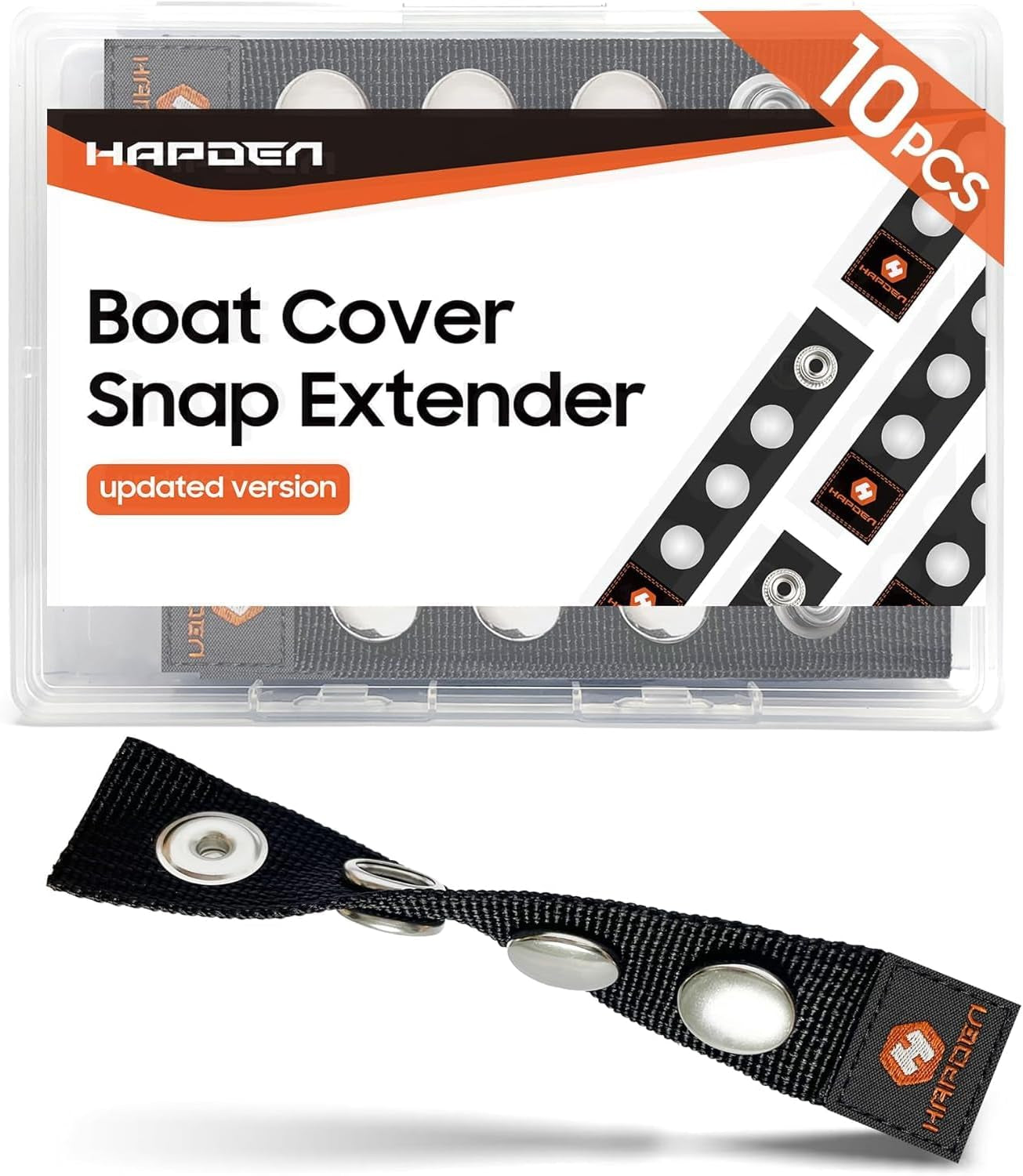 Snap Extenders for Boat Canvas, 304 Steel Snap Boat Cover Snaps Extenders, Canvas Extender Snaps, Upgrade Extension 3 Size 1""~3"" 10 PCS, BLACK