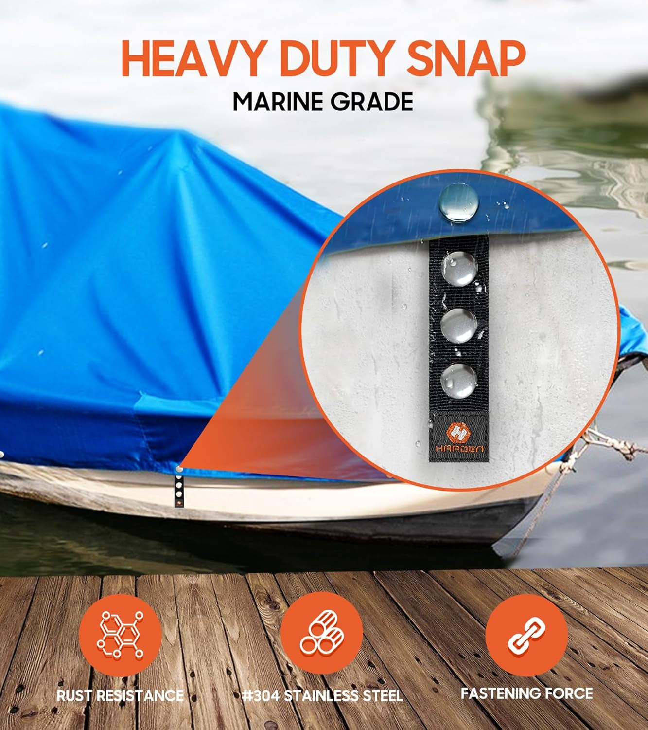Snap Extenders for Boat Canvas, 304 Steel Snap Boat Cover Snaps Extenders, Canvas Extender Snaps, Upgrade Extension 3 Size 1""~3"" 10 PCS, BLACK